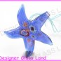 P989F LAMPWORK GLASS NAVY STARFISH PENDANT NECKLACE