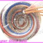 P990F LAMPWORK GLASS SWIRL ROUND PENDANT NECKLACE