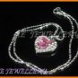 A1288F RHINESTONE PLAYBOY SILVER PENDANT NECKLACE
