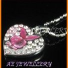 A1288F RHINESTONE PLAYBOY SILVER PENDANT NECKLACE