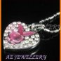 A1288F RHINESTONE PLAYBOY SILVER PENDANT NECKLACE