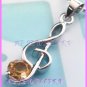 AP474F LOT 6PCS TOPAZ MUSIC NOTE RHINESTONE 18KGP PENDANT