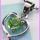 AP481F 6MM GREEN HEART RHINESTONE 18KGP PENDANT
