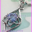AP489F 7MM BLUE RHINESTONE 18KGP PENDANT