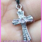AP488F 4MM CROSS RHINESTONE 18KGP PENDANT