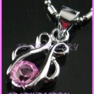 AP486F 6MM PINK RHINESTONE 18KGP PENDANT
