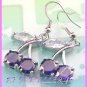 AS378F 8MM AMETHYST CHERRY SILVER PENDANT EARRINGS SETS