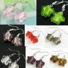 W220F LOT 10PRS STAR LAMPWORK GLASS DANGLE EARRINGS