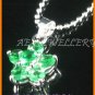 AS020F Emerald Floral Round Cut 18K White Gold Plated Pendant Earrings Set 16" Necklace