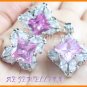 AS176F Pink Sapphire White Topaz Marquise 18K White Gold Plated Pendant Necklace Earrings Sets 16"
