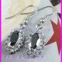 AS233F Black Sapphire Glass Silver Plated Pendant Earrings Set (Necklace not included)