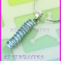 AS243F Blue Topaz Octagon Cut 18K White Gold Plated Pendant Necklace Earrings Set 16"