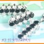 AS039F Black Sapphire White Topaz Round Cut 18K White Gold Plated Pendant Necklace Earrings Set