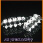 AS039F Black Sapphire White Topaz Round Cut 18K White Gold Plated Pendant Necklace Earrings Set