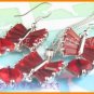 AS136F Ruby Round Octagon Cut 18K White Gold Plated Pendant Necklace Earrings Set 16"