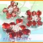 AS145F Ruby White Topaz 18K White Gold Plated Pendant Necklace Earrings Set 16"