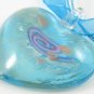 P044S MURANO GLASS PENDANT NECKLACE BLUE ROSE HEART, FREE SHIPPING!!!