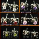 AW963FR LOT 6 PAIRS 2MM PERIDOT AMETHYST SAPPHIRE EARRING EAR STUDS