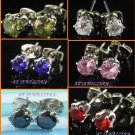 AW964FR LOT 6 PAIRS 4MM PERIDOT AMETHYST SAPPHIRE EARRING EAR STUDS