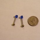 14g 5/8 Tongue Stud w/Blue Acrylic Die