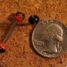 14g 5/8" Tongue Stud w/Red Flame Acrylic Ball
