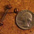14g 5/8" Tongue Stud w/Tiger Striped Acrylic Ball