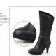 YUEXIUYA AUTUMN AND WINTER METALLIC LEATHER HIGH HEEL BOOTS