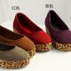 Suede leopard thick slope heels