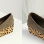 Suede leopard thick slope heels
