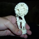 antique ivory elephant stand and rolling/puzzle ball