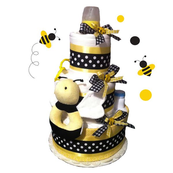 Bumblebee Theme Diaper Cake 3 Tier