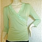 FLATTERING NEXT light green LACE CROSS OVER TOP size 10
