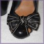 WOMEN'S SIZE 9 Black with Tan Threading 4 inch Heels