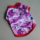 Cotton Pet Dog Clothes Apparel Red Battle Fatigues Design T-Shirt T5035R