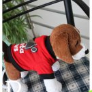Red Spring Autumn Cotton Pet Dog Clothes Apparel Santa Paws Print Hoodie T028