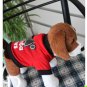 Red Spring Autumn Cotton Pet Dog Clothes Apparel Santa Paws Print Hoodie T028