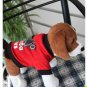 Red Spring Autumn Cotton Pet Dog Clothes Apparel Santa Paws Print Hoodie T028