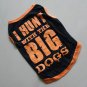 Cotton Pet Dog Clothes Apparel I HUNT WITH BIG DOG Design Waistcoat Black HWD001