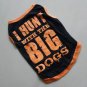 Cotton Pet Dog Clothes Apparel I HUNT WITH BIG DOG Design Waistcoat Black HWD001