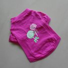 Cotton Pet Dog Clothes Apparel Cute Lollypop Design T-Shirt Rose Color T5005