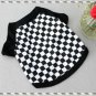 Cotton Pet Dog Clothes Apparel Black White Squares Design T-Shirt T006