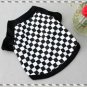 Cotton Pet Dog Clothes Apparel Black White Squares Design T-Shirt T006