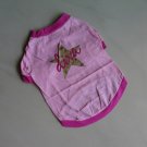 Cotton Pet Dog Clothes Apparel Cute Star Design T-Shirt Pink Color T-0016