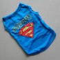 Pet Dog Clothes Apparel Cute Super Man Design Waistcoat Blue Color BSM-001