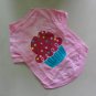 Cotton Pet Dog Clothes Apparel Cute Ice Cream Design T-Shirt Pink Color T5030P