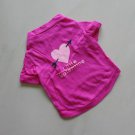 Cotton Pet Dog Clothes Apparel Cute Love Design T-Shirt Rose Color T5009