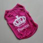 Fashion Pet Dog Clothes Apparel Cute Crown Design Waistcoat Rose Color PR-002