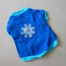 Cotton Pet Dog Clothes Apparel Cute Snowflake Design Blue T-Shirt XH001