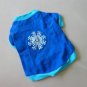 Cotton Pet Dog Clothes Apparel Cute Snowflake Design Blue T-Shirt XH001
