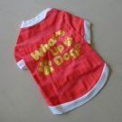 Cotton Pet Dog Clothes Apparel Cute What's Up Dog? Design Red T-Shirt WP001